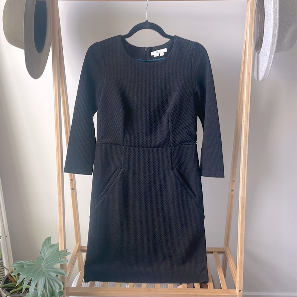 Boden Agnes Jacquard dress, black, US size 6L